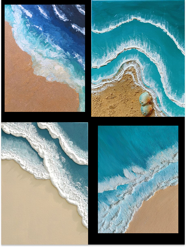 Sea Beach Texture Painting